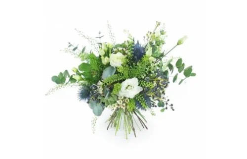 Bouquet Champêtre Flou Blanc & Bleu "Corte"