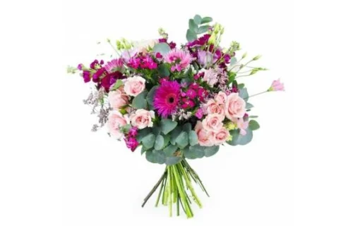 Bouquet De Fleurs Rose & Fuchsia "Bordeaux"