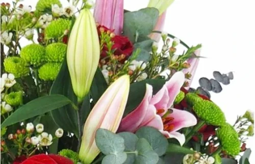 Bouquet De Rose Rouge & Lys Rose "Liège" 5 Bouquet De Rose Rouge & Lys Rose "Liège" -Boutique Fleur Deuil bouquet de rose rouge lys rose liege 2