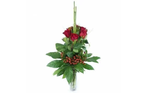 Bouquet Long De Roses Rouges "Saragosse"