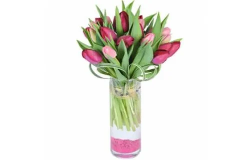 Bouquet Rond De Tulipes Roses & Mauves
