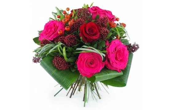 Bouquet Rond Rouge & Fuchsia "Nuremberg" 1 Bouquet Rond Rouge & Fuchsia "Nuremberg"