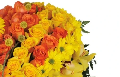 Coeur De Deuil Jaune Et Orange Murmure -Boutique Fleur Deuil coeur de deuil jaune et orange murmure 2