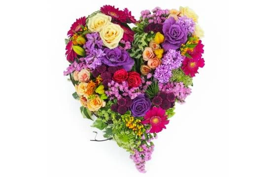 Cœur De Fleurs Fuchsia, Orange & Mauve "Périclès" 1 Cœur De Fleurs Fuchsia, Orange & Mauve "Périclès"