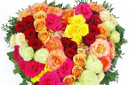 Coeur Deuil De Fleurs Colorées "Hérodote" 2 Coeur Deuil De Fleurs Colorées "Hérodote" – Image 2