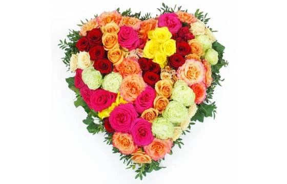 Coeur Deuil De Fleurs Colorées "Hérodote" 1 Coeur Deuil De Fleurs Colorées "Hérodote"