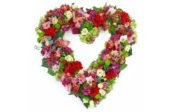 Coeur Deuil De Fleurs Roses & Rouges "Laodicée"