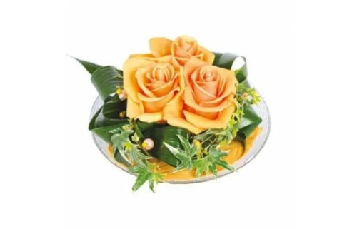 Composition De Roses Oranges Ocre