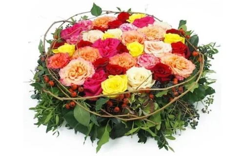 Coussin Deuil De Fleurs Colorées "Aristote"