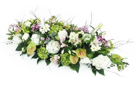 Dessus De Cercueil Rose, Mauve & Blanc "Calliope" 1 Dessus De Cercueil Rose, Mauve & Blanc "Calliope"