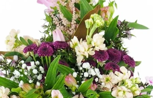 Gerbe De Fleurs à La Main "Aphrodite" -Boutique Fleur Deuil gerbe de fleurs a la main aphrodite 2