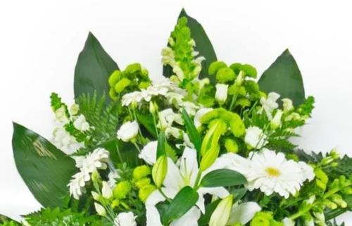 Gerbe De Fleurs Blanche -Boutique Fleur Deuil gerbe de fleurs blanche 3