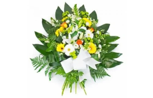 Gerbe De Fleurs Jaunes Oranges & Blanches