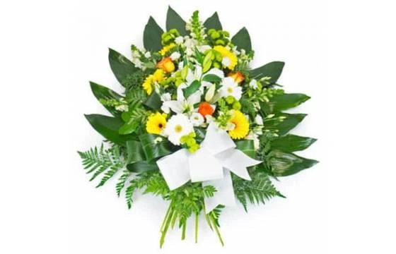Gerbe De Fleurs Jaunes Oranges & Blanches 1 Gerbe De Fleurs Jaunes Oranges & Blanches