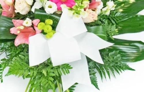 Gerbe De Fleurs Roses & Blanches -Boutique Fleur Deuil gerbe de fleurs roses blanches 3