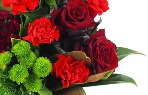 Gerbe De Fleurs Rouge & Verte "Zeus" -Boutique Fleur Deuil gerbe de fleurs rouge verte zeus 2