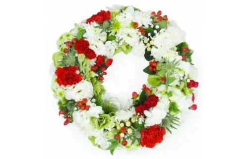Petite Couronne De Fleurs Rouges & Blanches "Amon"