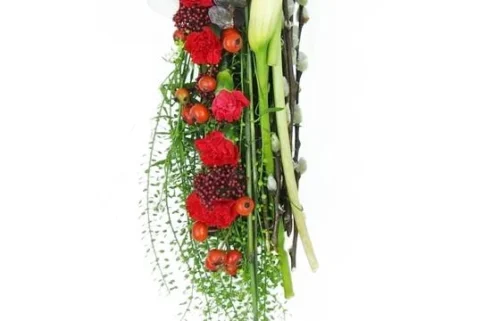 Petite Croix De Deuil Blanche & Rouge "Hercule" -Boutique Fleur Deuil petite croix de deuil blanche rouge hercule 2