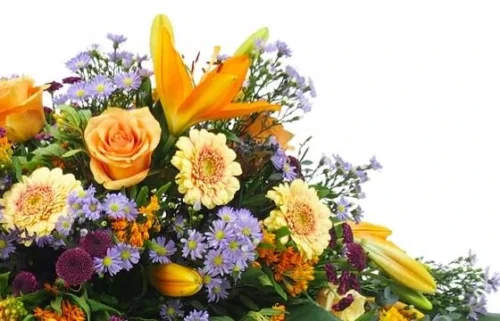 Raquette De Deuil Orange & Mauve-violet "Jupiter" 5 Raquette De Deuil Orange & Mauve-violet "Jupiter" -Boutique Fleur Deuil raquette de deuil orange mauve violet jupiter 2